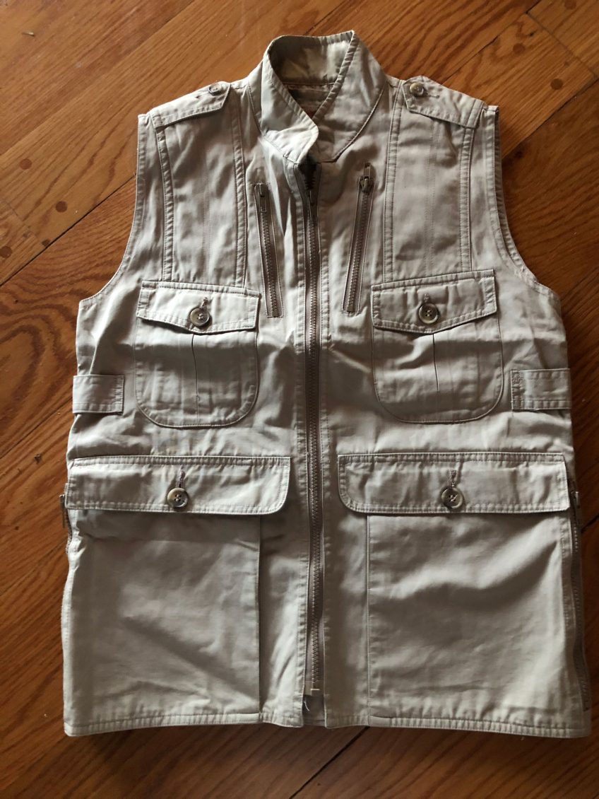 Gilet De Pêche Vintage Banana Republic 1986, Taille S, Marron, Photojournalisme