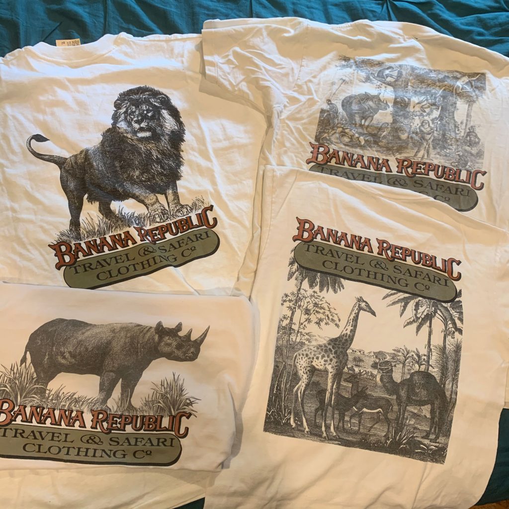 Banana Republic Old English Wildlife Engraving T-Shirts – Abandoned Republic