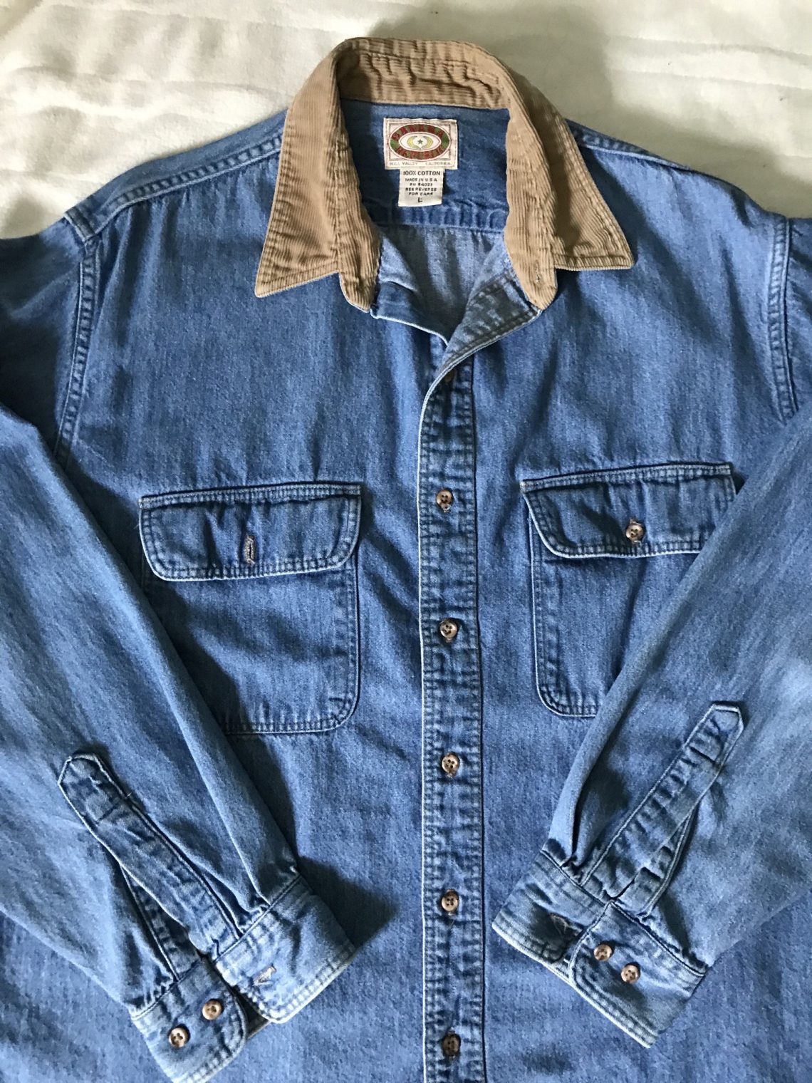 Corduroy Collar Denim Shirt Abandoned Republic